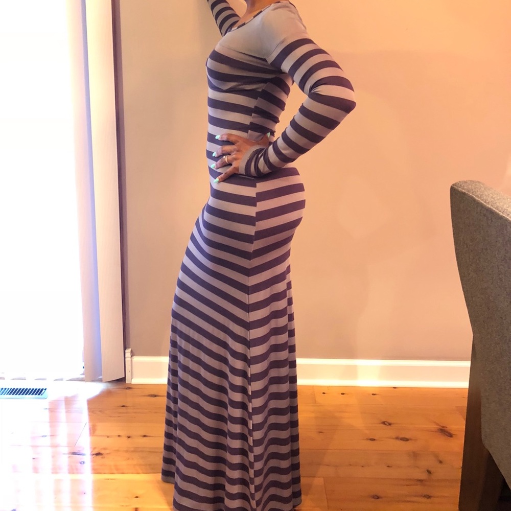 Sean John Striped Bodycon Maxi Dress - M